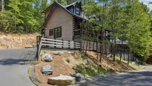 Two Bedroom Gatlinburg Cabin Vacation Rental near Rocky Top Sports World and Downtown Gatlinburg Once in a Blue Moon