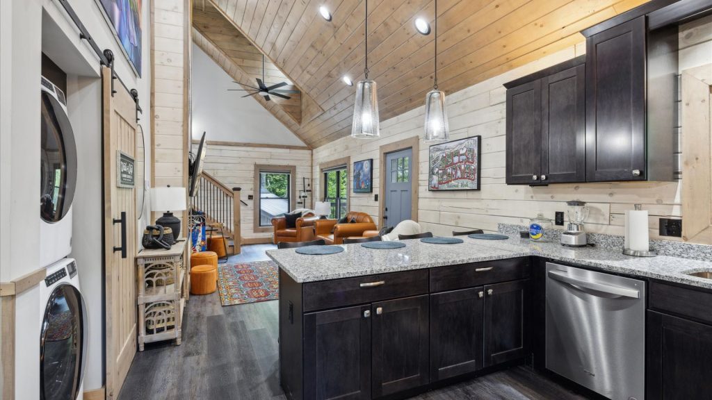 Two Bedroom Gatlinburg Cabin Vacation Rental near Rocky Top Sports World and Downtown Gatlinburg Once in a Blue Moon