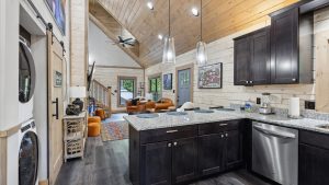 Two Bedroom Gatlinburg Cabin Vacation Rental near Rocky Top Sports World and Downtown Gatlinburg Once in a Blue Moon