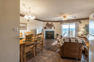 Whispering Pines Condo 251 One Bedroom Top Floor Downtown Pigeon Forge Balcony View