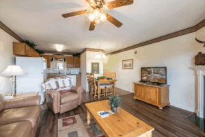 Whispering Pines Condo 251 One Bedroom Top Floor Downtown Pigeon Forge Balcony View